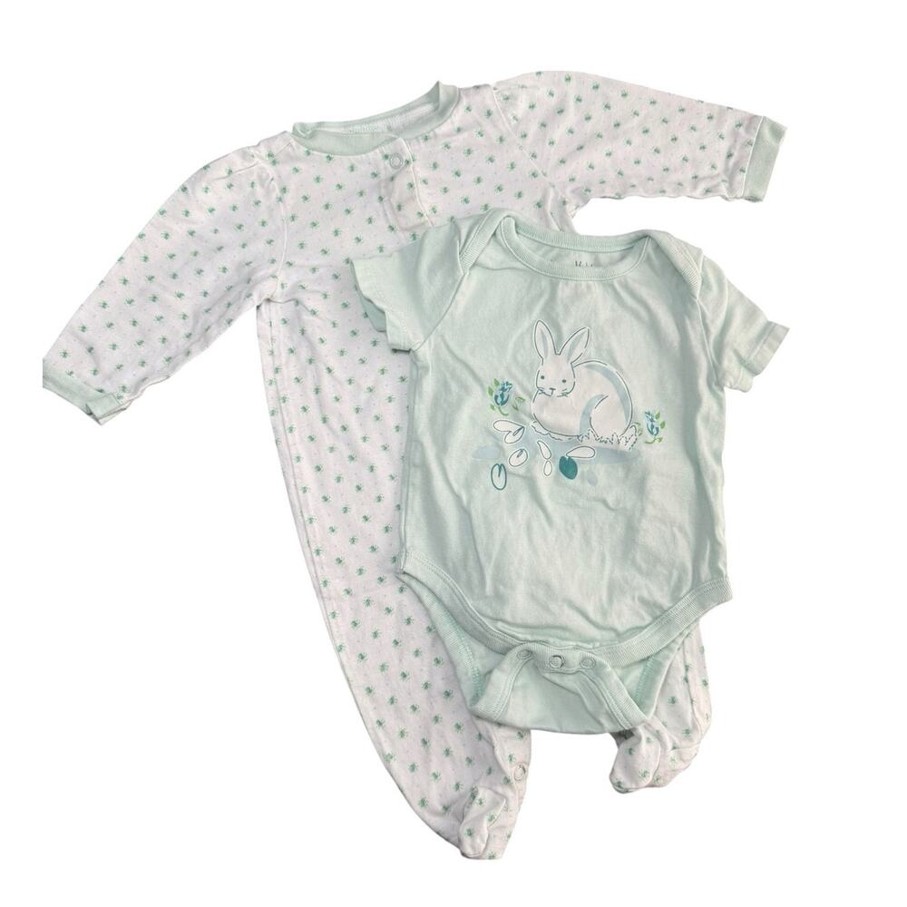 Harry and Violet Bodysuit Sleeper Bundle Bunny Green 0-3 Months